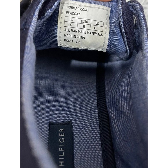 Tommy Hilfiger Canvas Sneakers Women Size 5 Low Top Navy White Cap Toe Lace Up‎ - Picture 6 of 7